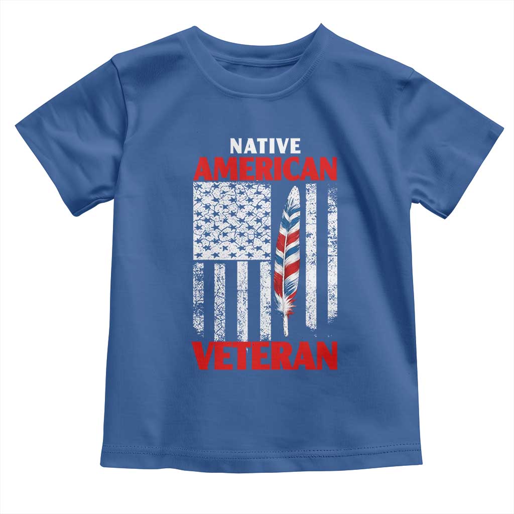 Native American Veteran USA Flag Patriotic Soldier Toddler T Shirt