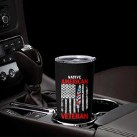 Native American Veteran USA Flag Patriotic Soldier Tumbler Cup