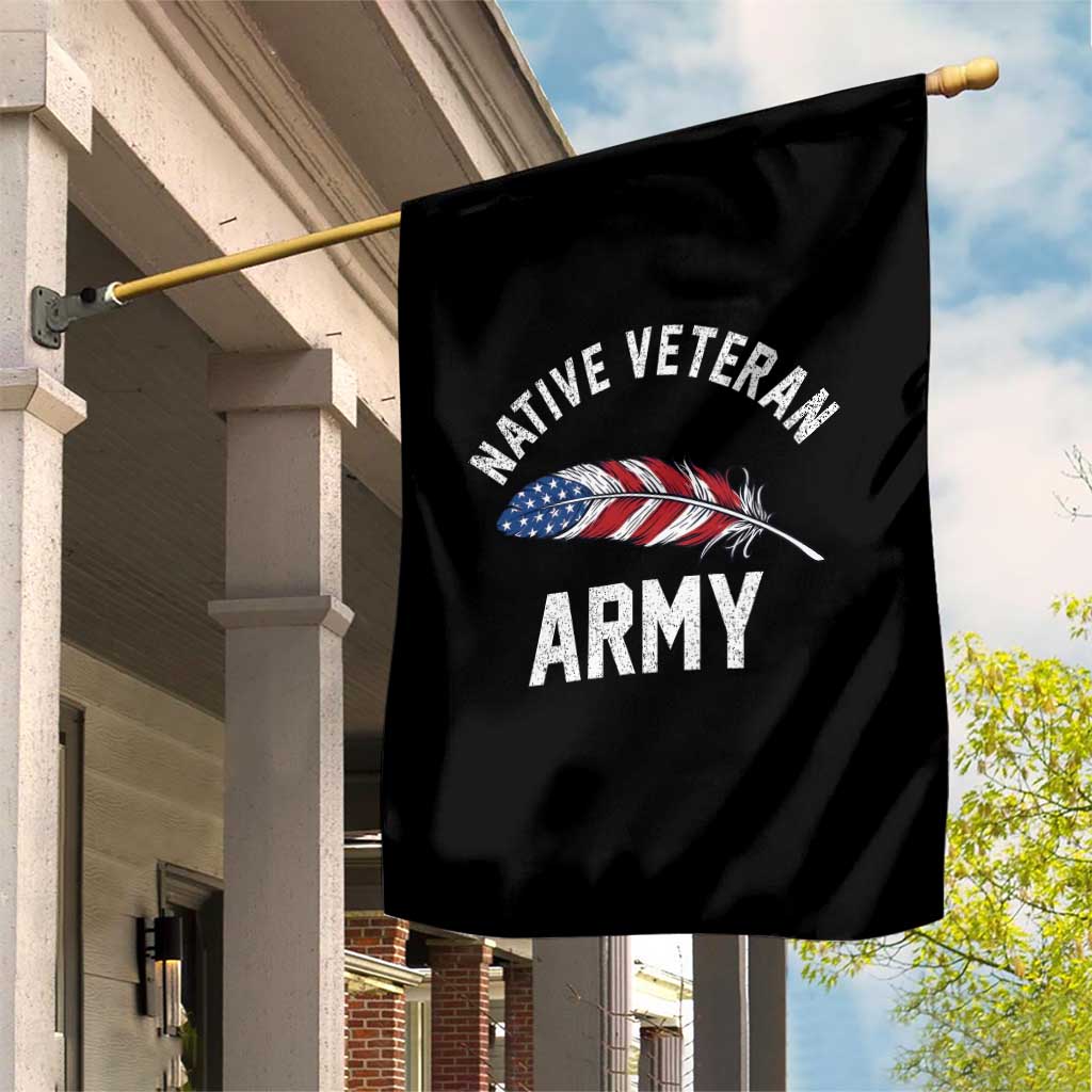 Native American Army Veteran US Flag Indigenous Soldier Garden Flag