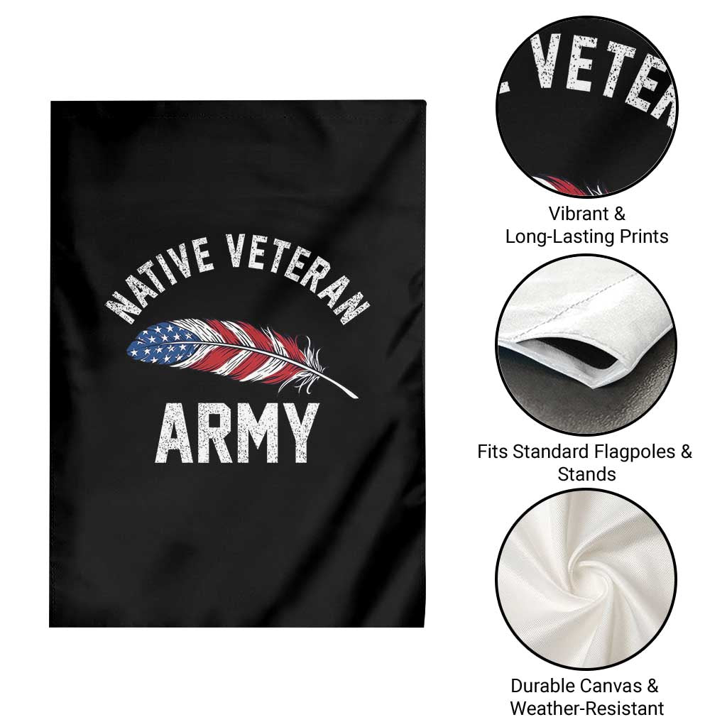 Native American Army Veteran US Flag Indigenous Soldier Garden Flag