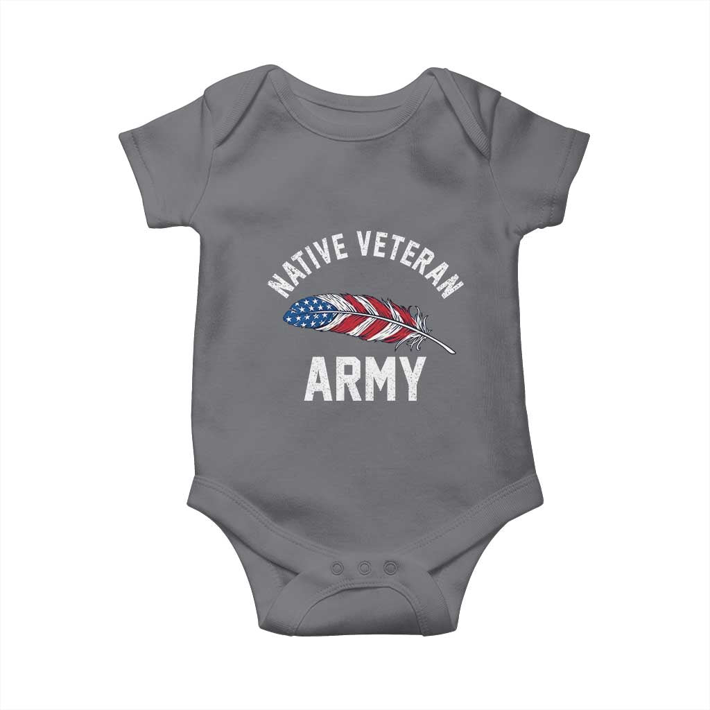 Native American Army Veteran US Flag Indigenous Soldier Baby Onesie