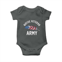 Native American Army Veteran US Flag Indigenous Soldier Baby Onesie