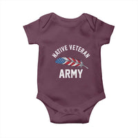 Native American Army Veteran US Flag Indigenous Soldier Baby Onesie