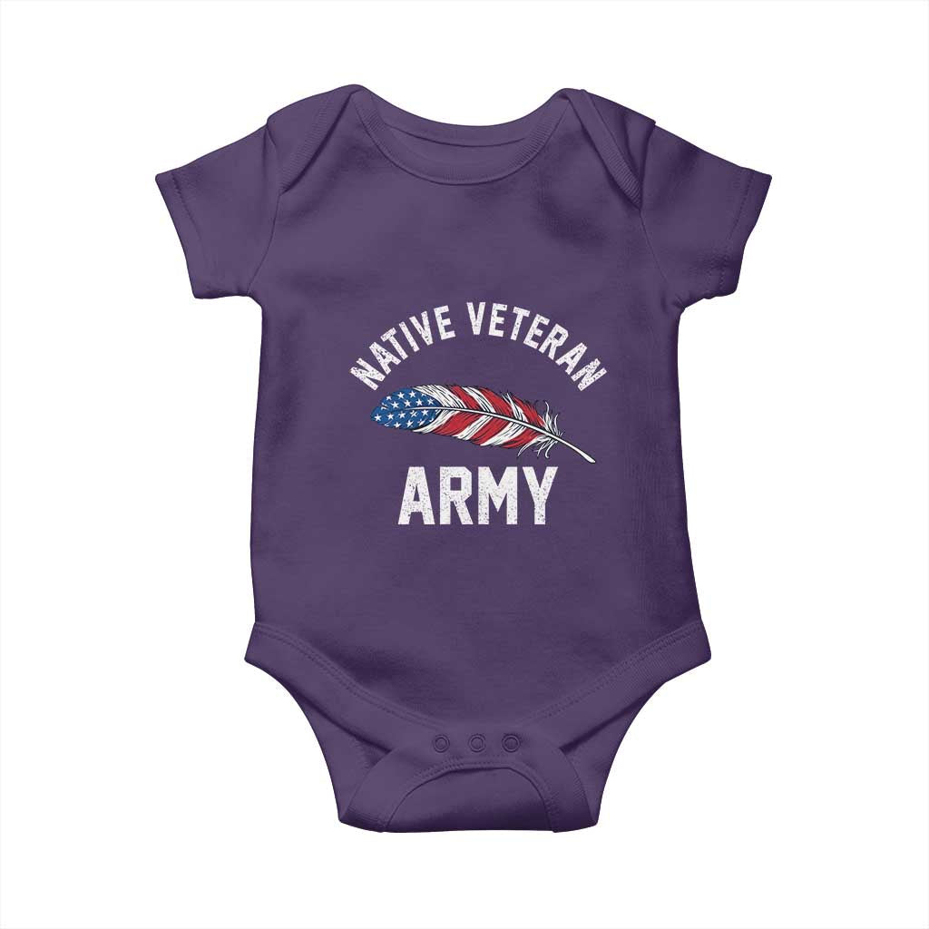 Native American Army Veteran US Flag Indigenous Soldier Baby Onesie