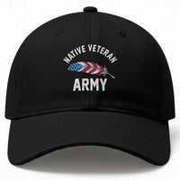 Native American Army Veteran US Flag Indigenous Soldier Baseball Cap