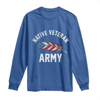 Native American Army Veteran US Flag Indigenous Soldier Long Sleeve Shirt