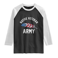 Native American Army Veteran US Flag Indigenous Soldier Raglan Shirt