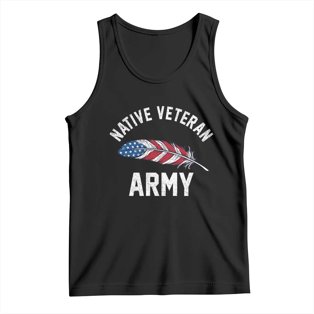 Native American Army Veteran US Flag Indigenous Soldier Tank Top