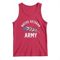 Native American Army Veteran US Flag Indigenous Soldier Tank Top