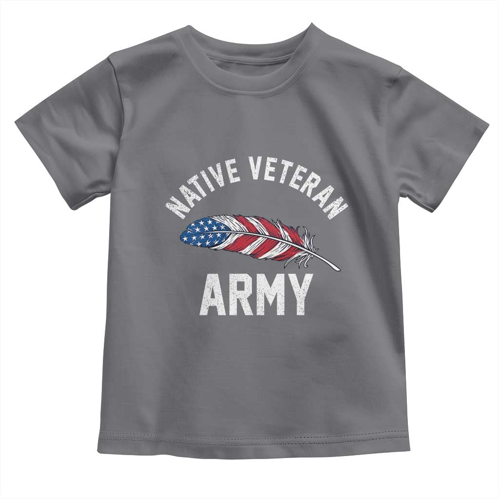 Native American Army Veteran US Flag Indigenous Soldier Toddler T Shirt