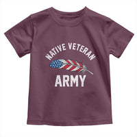 Native American Army Veteran US Flag Indigenous Soldier Toddler T Shirt