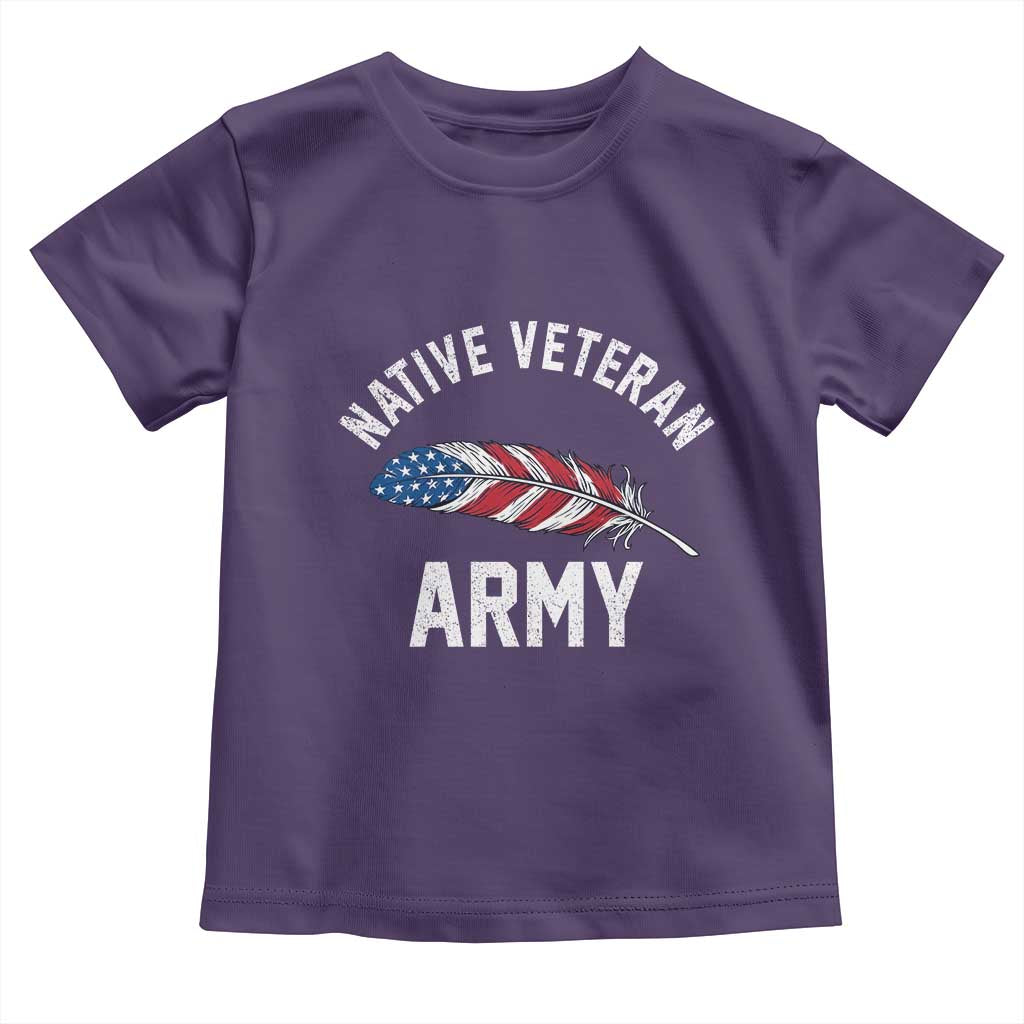 Native American Army Veteran US Flag Indigenous Soldier Toddler T Shirt