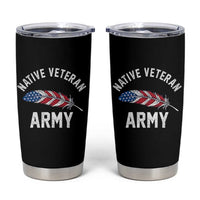 Native American Army Veteran US Flag Indigenous Soldier Tumbler Cup