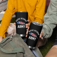 Native American Army Veteran US Flag Indigenous Soldier Tumbler Cup