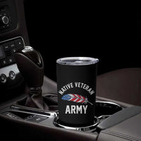 Native American Army Veteran US Flag Indigenous Soldier Tumbler Cup