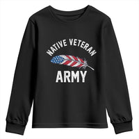 Native American Army Veteran US Flag Indigenous Soldier Youth Sweatshirt