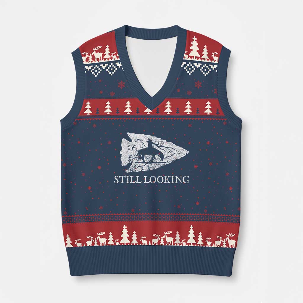 Arrowhead Hunter Native American V-Neck Knit Sweater Vest Relic Hunter Ancient Artifacts Collection