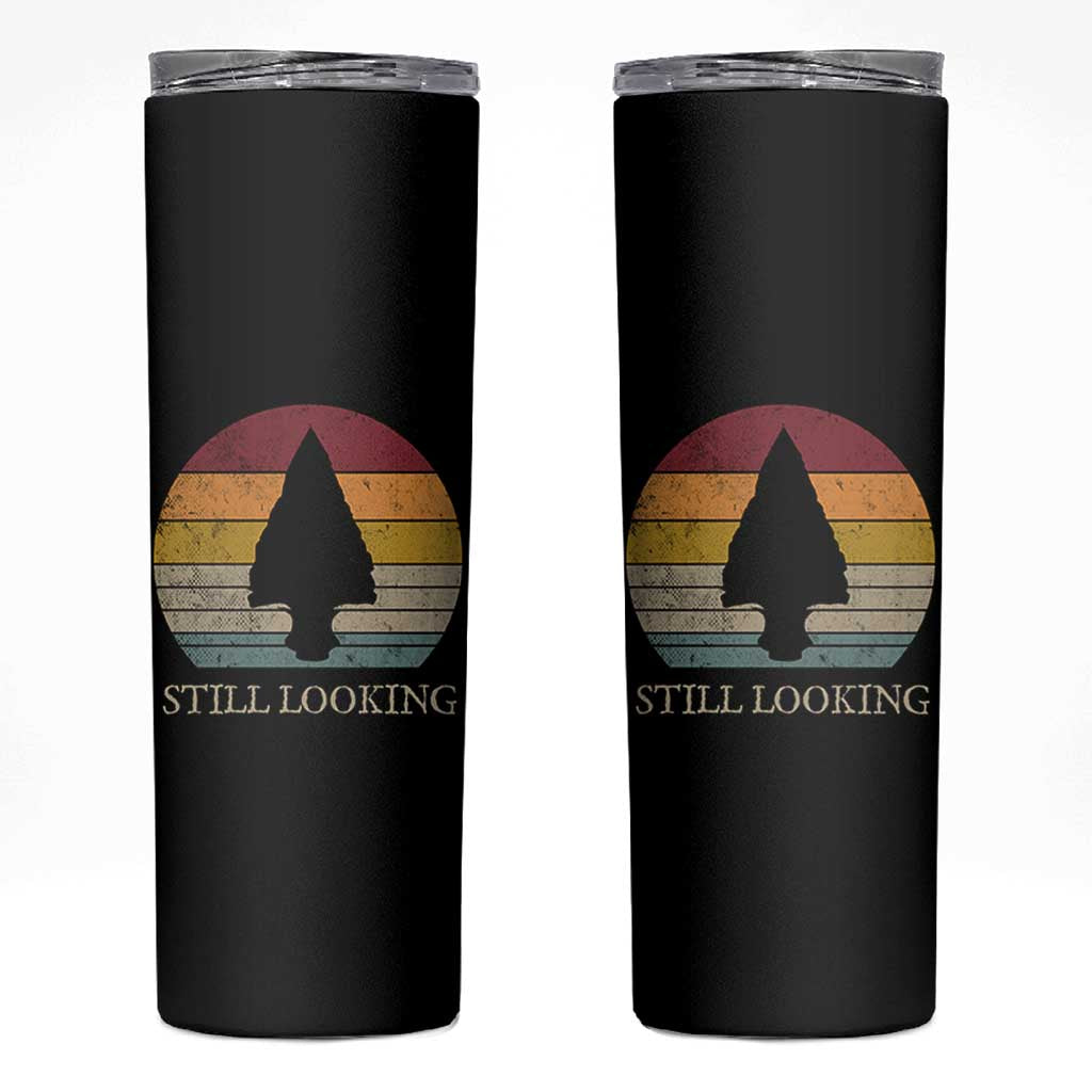Arrowhead Hunter Native American Skinny Tumbler Ancient Artifacts Relic Hunting Vintage Sunset