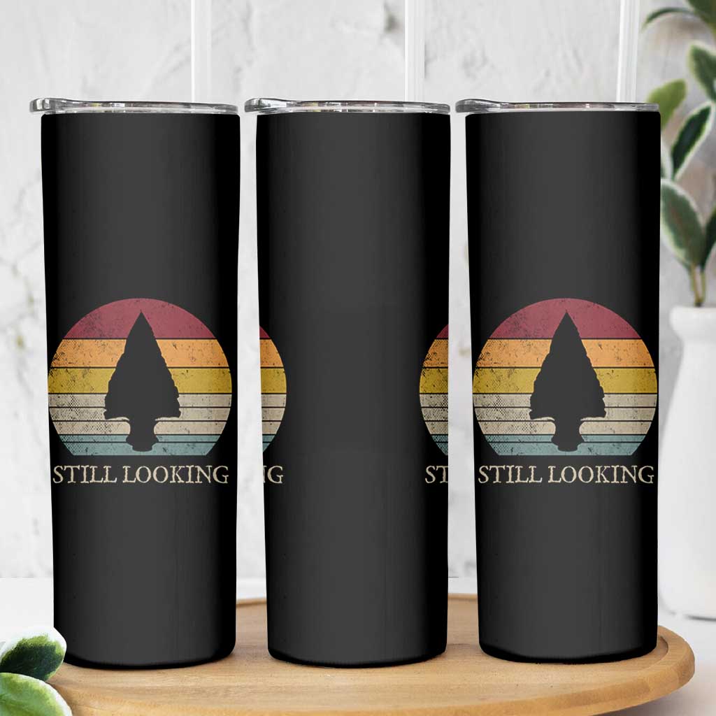 Arrowhead Hunter Native American Skinny Tumbler Ancient Artifacts Relic Hunting Vintage Sunset