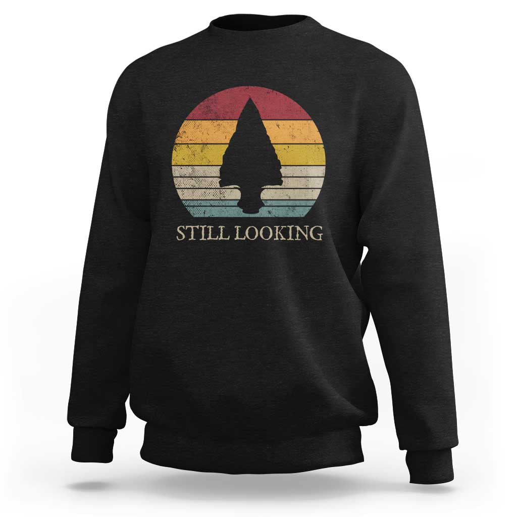 Arrowhead Hunter Native American Sweatshirt Ancient Artifacts Relic Hunting Vintage Sunset