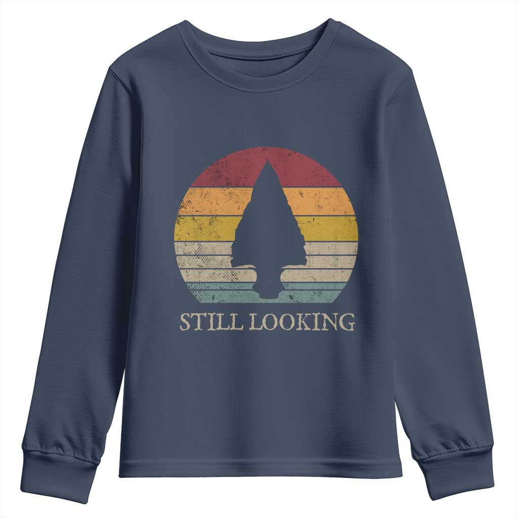 Arrowhead Hunter Native American Youth Sweatshirt Ancient Artifacts Relic Hunting Vintage Sunset