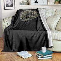 Arrowhead Hunter Native American Camouflage USA Flag Throw Blanket