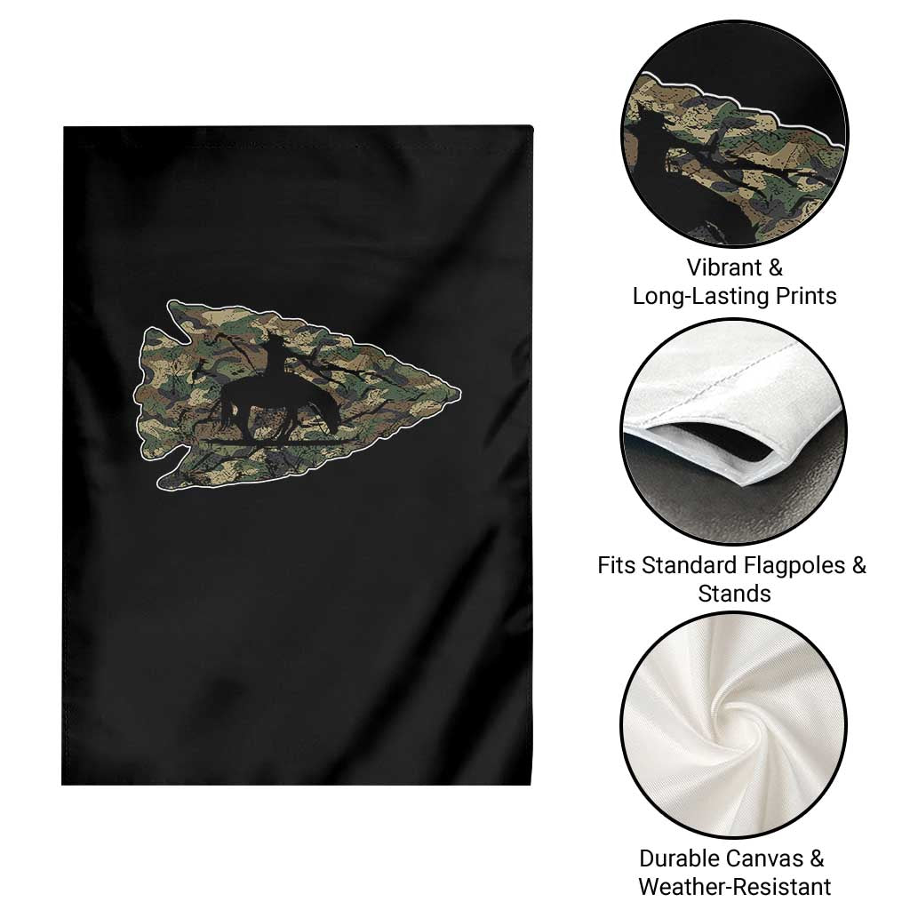Arrowhead Hunter Native American Camouflage USA Flag Garden Flag