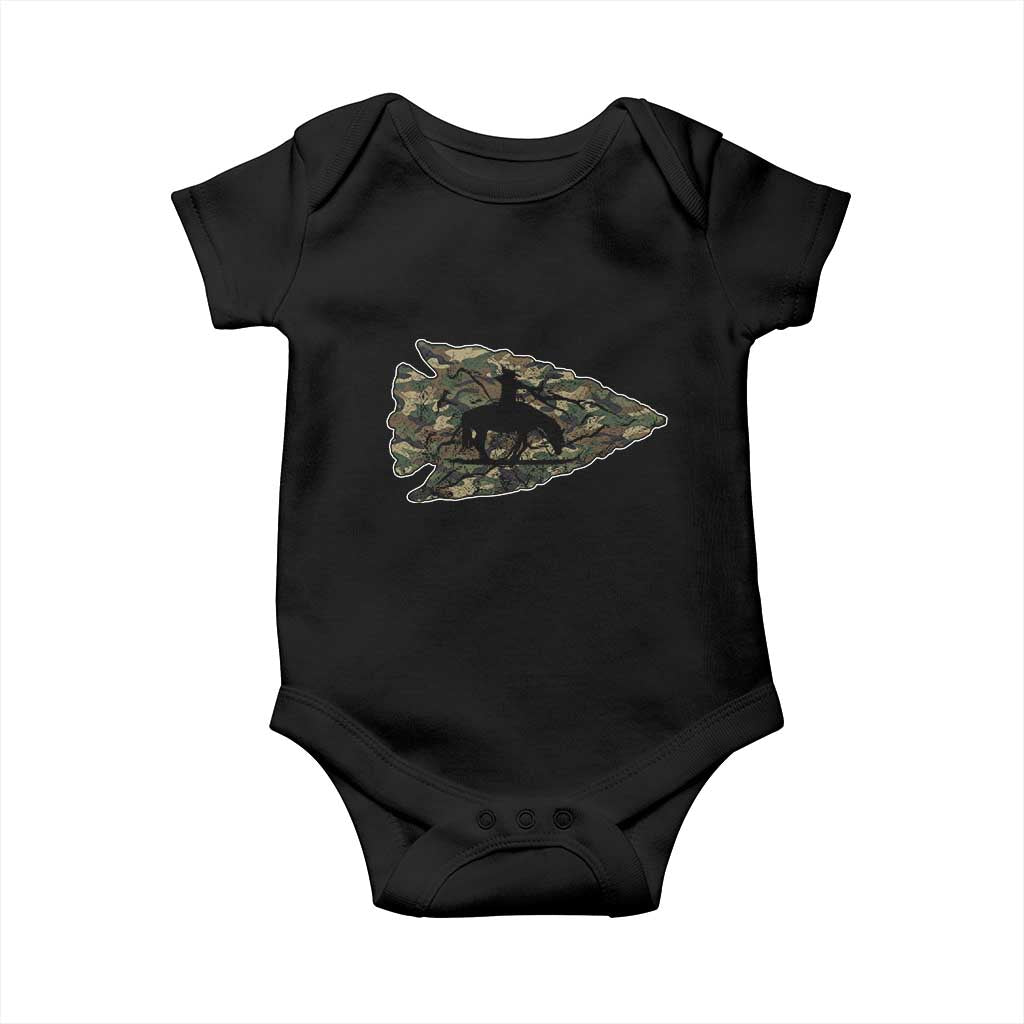 Arrowhead Hunter Native American Camouflage USA Flag Baby Onesie