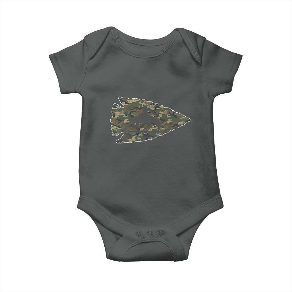 Arrowhead Hunter Native American Camouflage USA Flag Baby Onesie