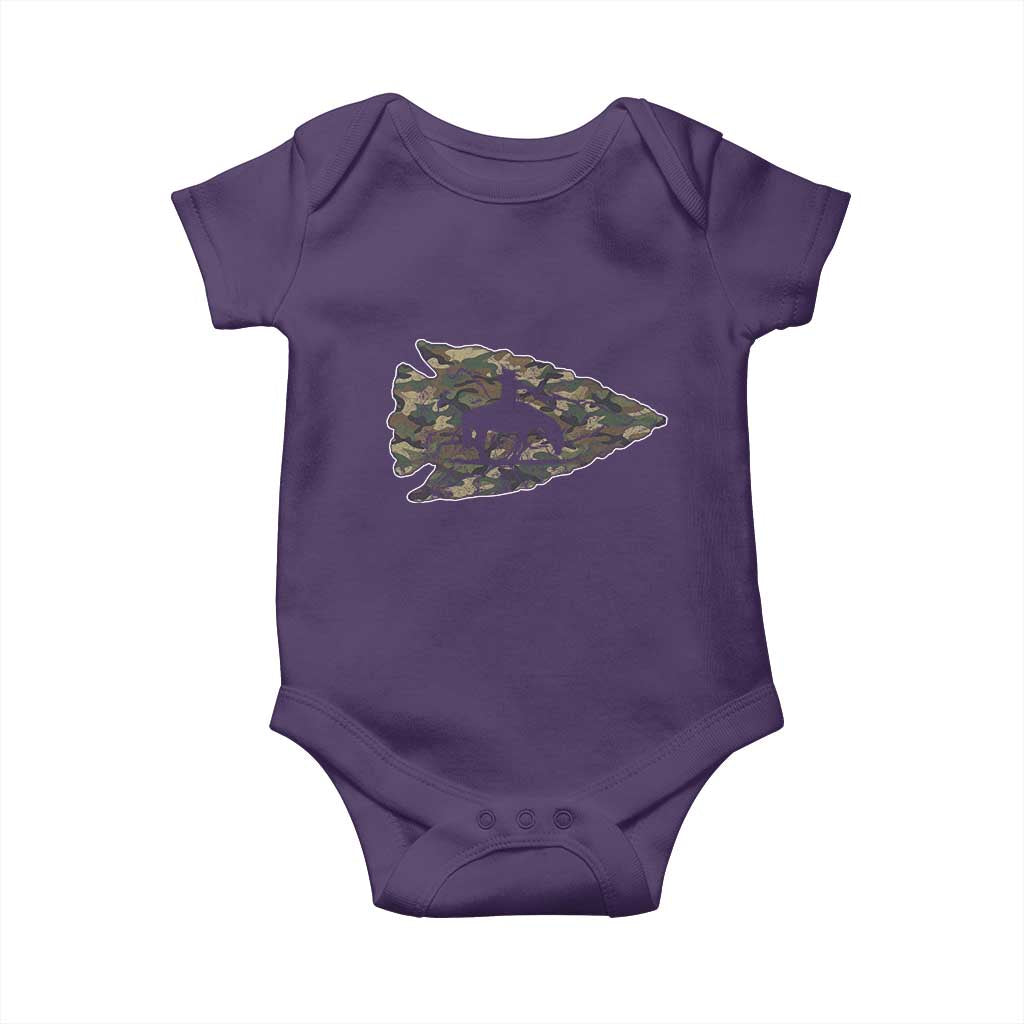 Arrowhead Hunter Native American Camouflage USA Flag Baby Onesie