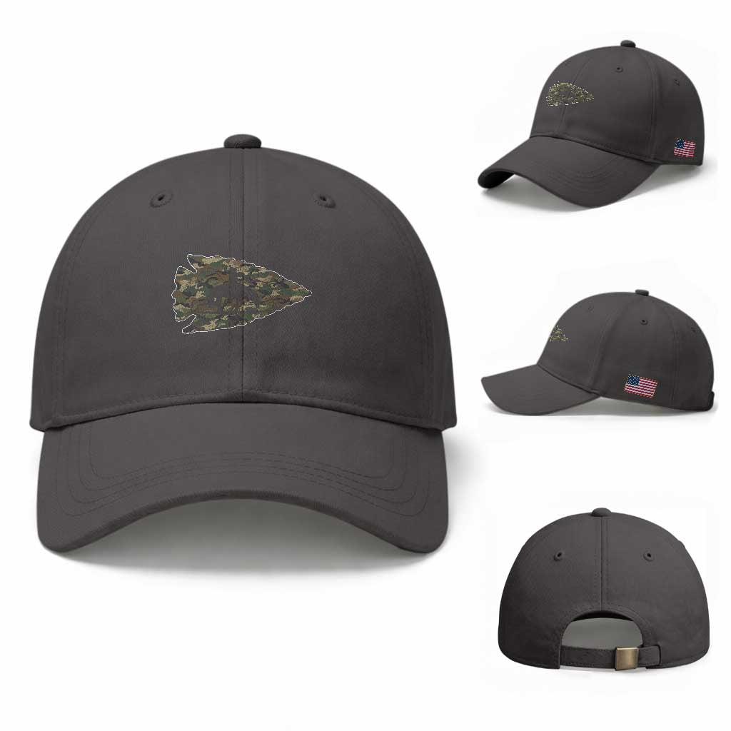 Arrowhead Hunter Native American Camouflage USA Flag Baseball Cap