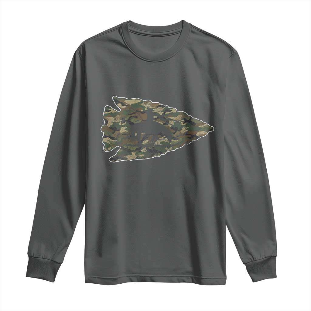 Arrowhead Hunter Native American Camouflage USA Flag Long Sleeve Shirt