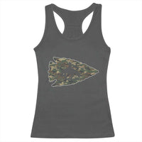 Arrowhead Hunter Native American Camouflage USA Flag Racerback Tank Top