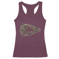 Arrowhead Hunter Native American Camouflage USA Flag Racerback Tank Top