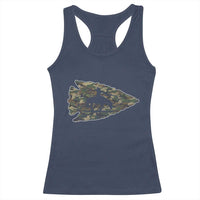 Arrowhead Hunter Native American Camouflage USA Flag Racerback Tank Top