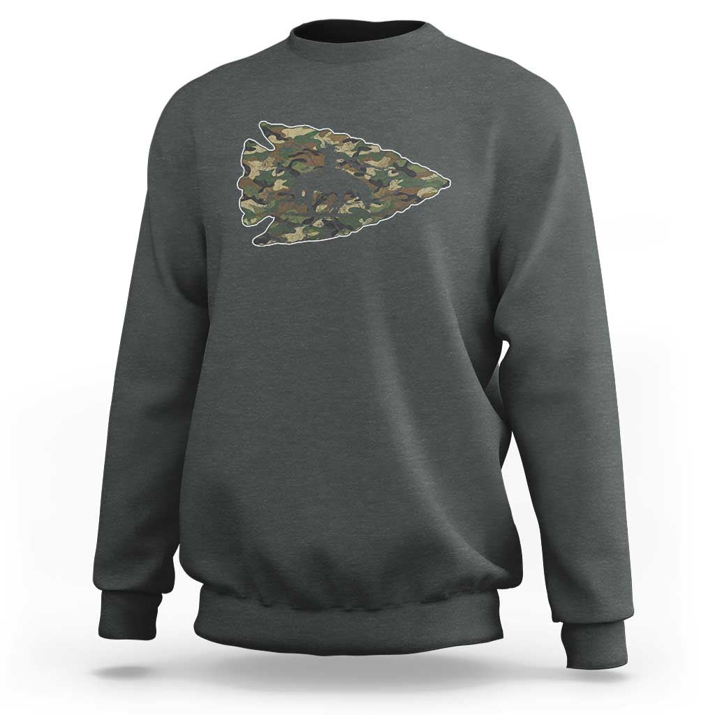 Arrowhead Hunter Native American Camouflage USA Flag Sweatshirt