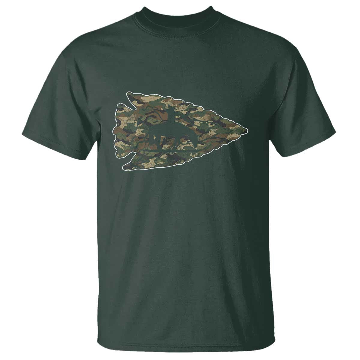 Arrowhead Hunter Native American Camouflage USA Flag T Shirt