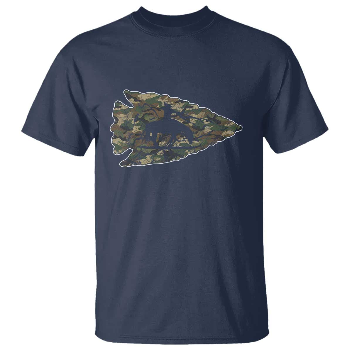 Arrowhead Hunter Native American Camouflage USA Flag T Shirt