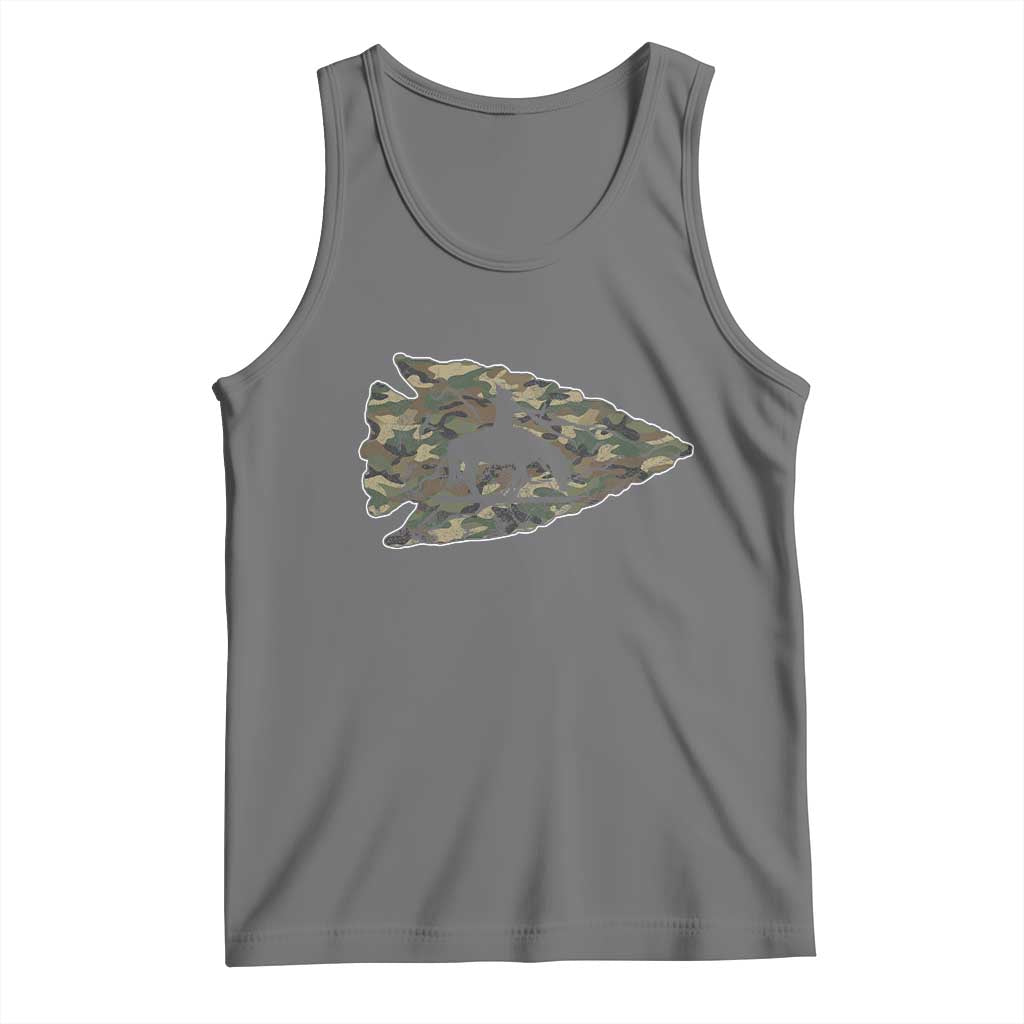 Arrowhead Hunter Native American Camouflage USA Flag Tank Top