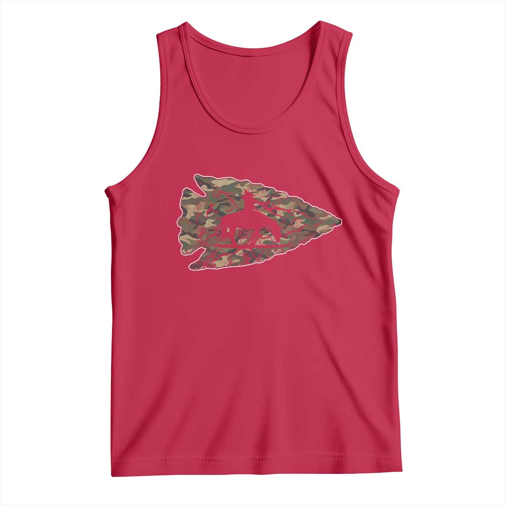 Arrowhead Hunter Native American Camouflage USA Flag Tank Top