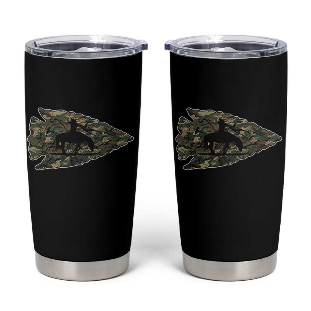 Arrowhead Hunter Native American Camouflage USA Flag Tumbler Cup
