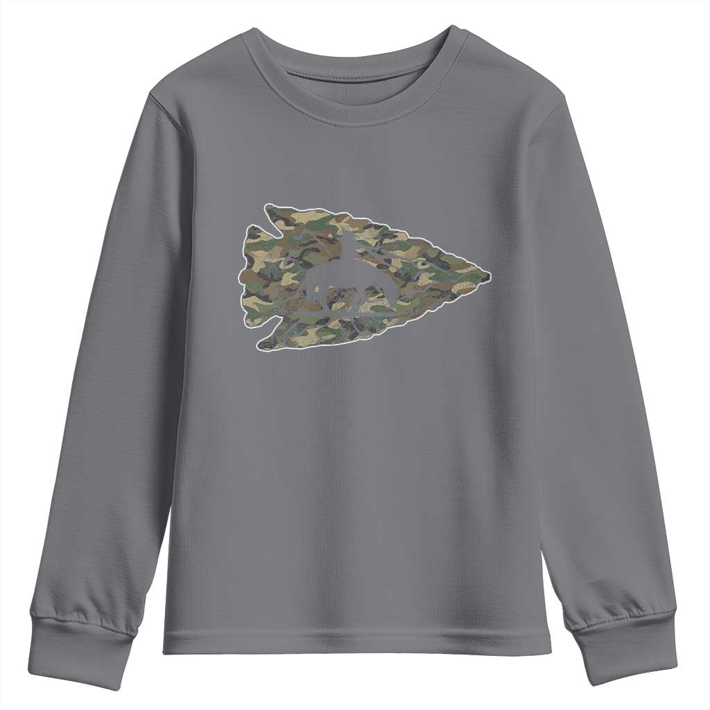 Arrowhead Hunter Native American Camouflage USA Flag Youth Sweatshirt