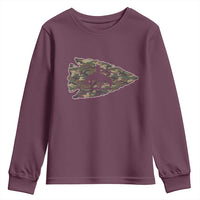 Arrowhead Hunter Native American Camouflage USA Flag Youth Sweatshirt