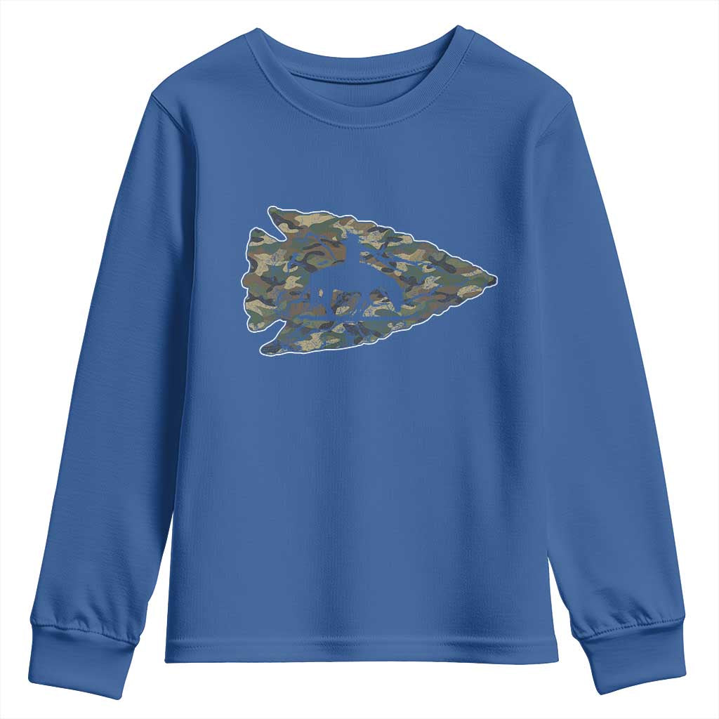 Arrowhead Hunter Native American Camouflage USA Flag Youth Sweatshirt