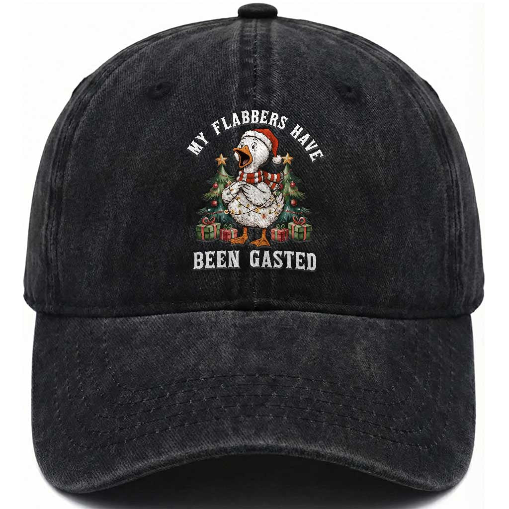 My Flabbers Have Been Gasted Washed Cotton Baseball Cap Funny Goose Christmas