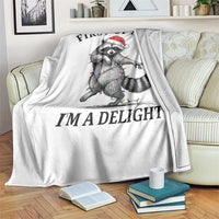 First Of All I Am A Delight Throw Blanket Funny Christmas Raccoon - Wonder Print Shop