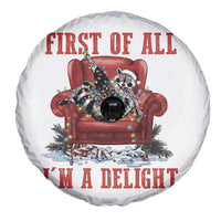 First Of All I Am A Delight Spare Tire Cover Funny Raccoon Christmas Meme - Wonder Print Shop