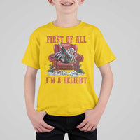 First Of All I Am A Delight T Shirt For Kid Funny Raccoon Christmas Meme - Wonder Print Shop