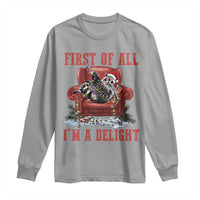 First Of All I Am A Delight Long Sleeve Shirt Funny Raccoon Christmas Meme - Wonder Print Shop
