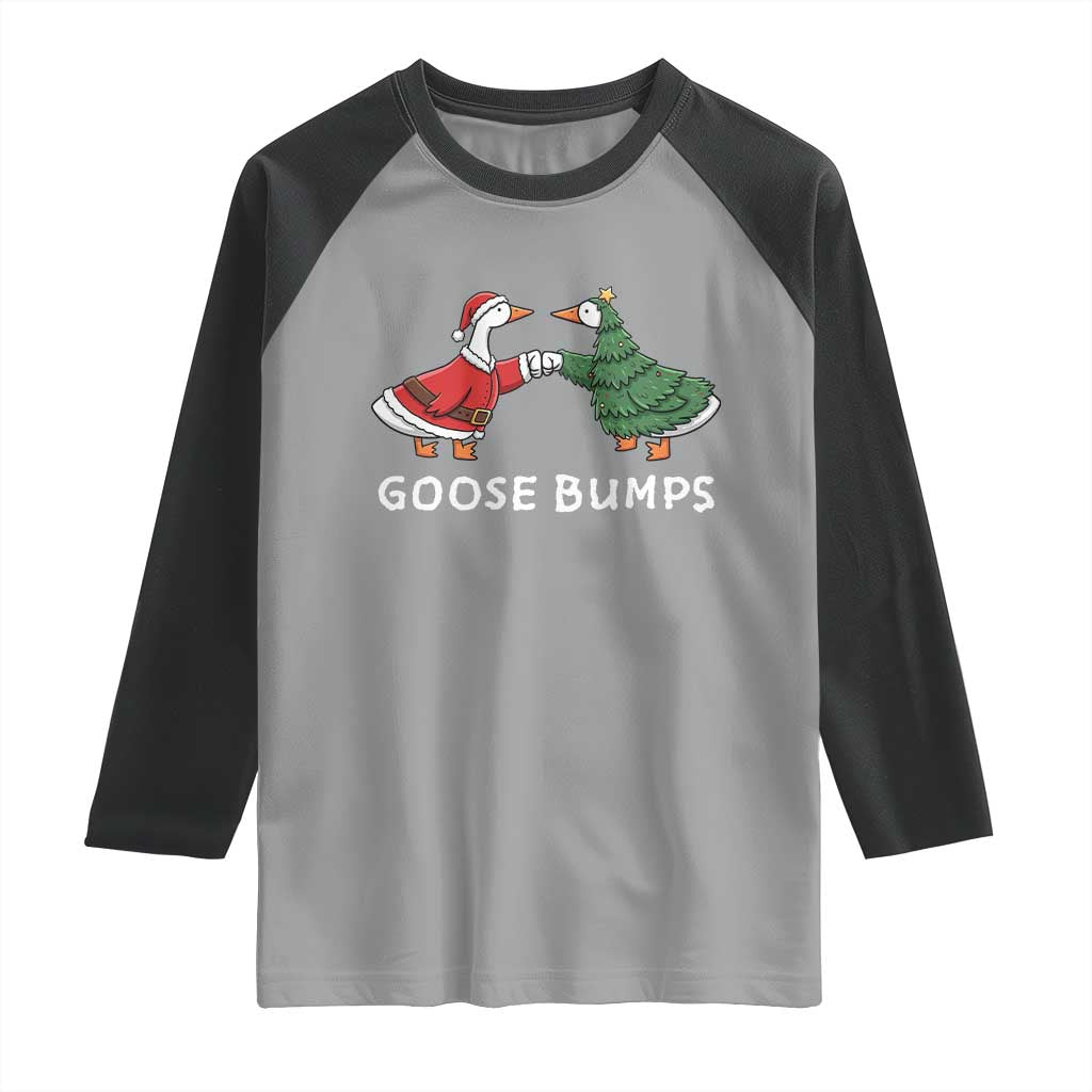 Christmas Goose Bumps Holiday Season Raglan Shirt - Wonder Print Shop
